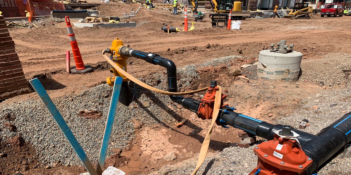 temporary water lines during street construction