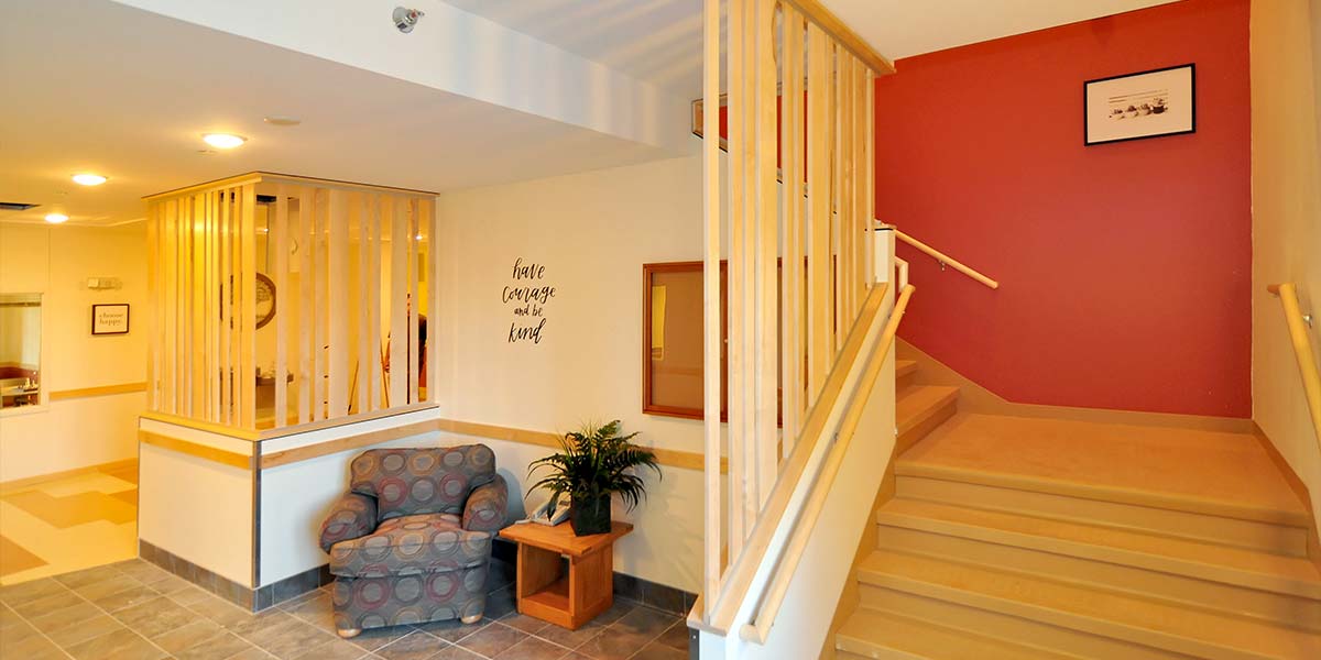 Lobby with staircase