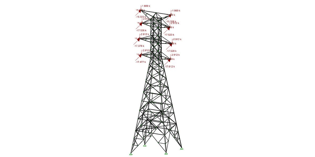 Diagram of powerline tower