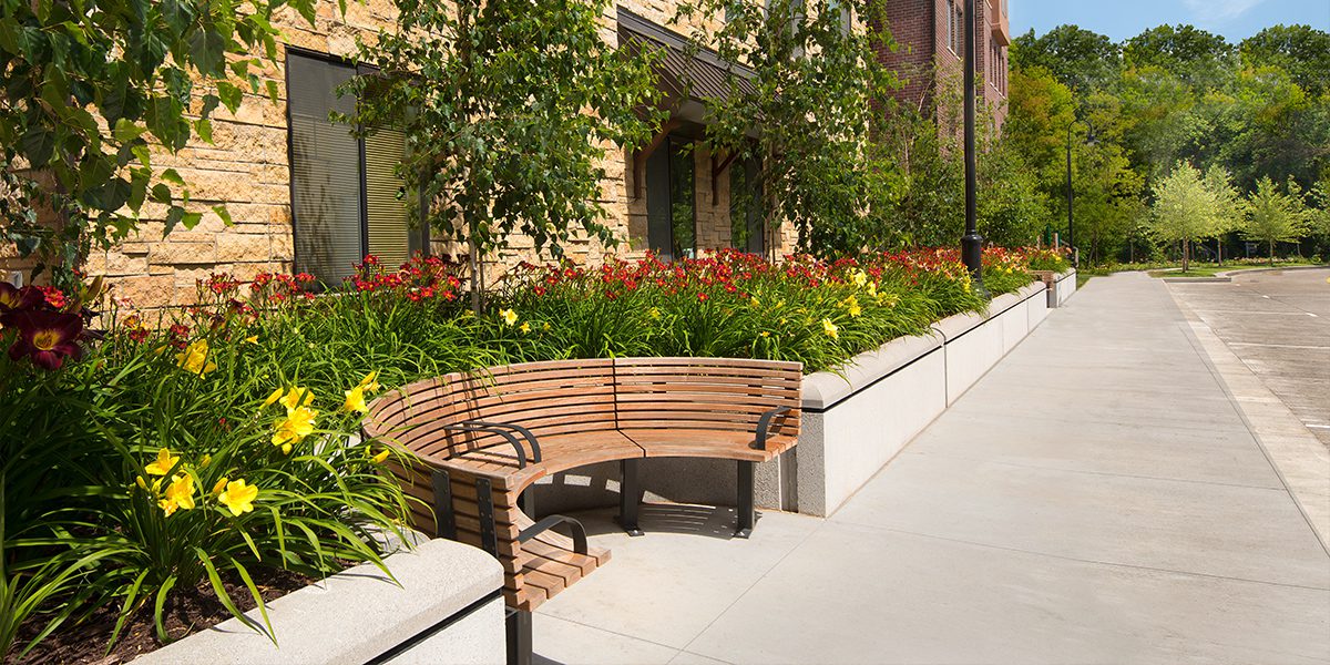 Street view with bench