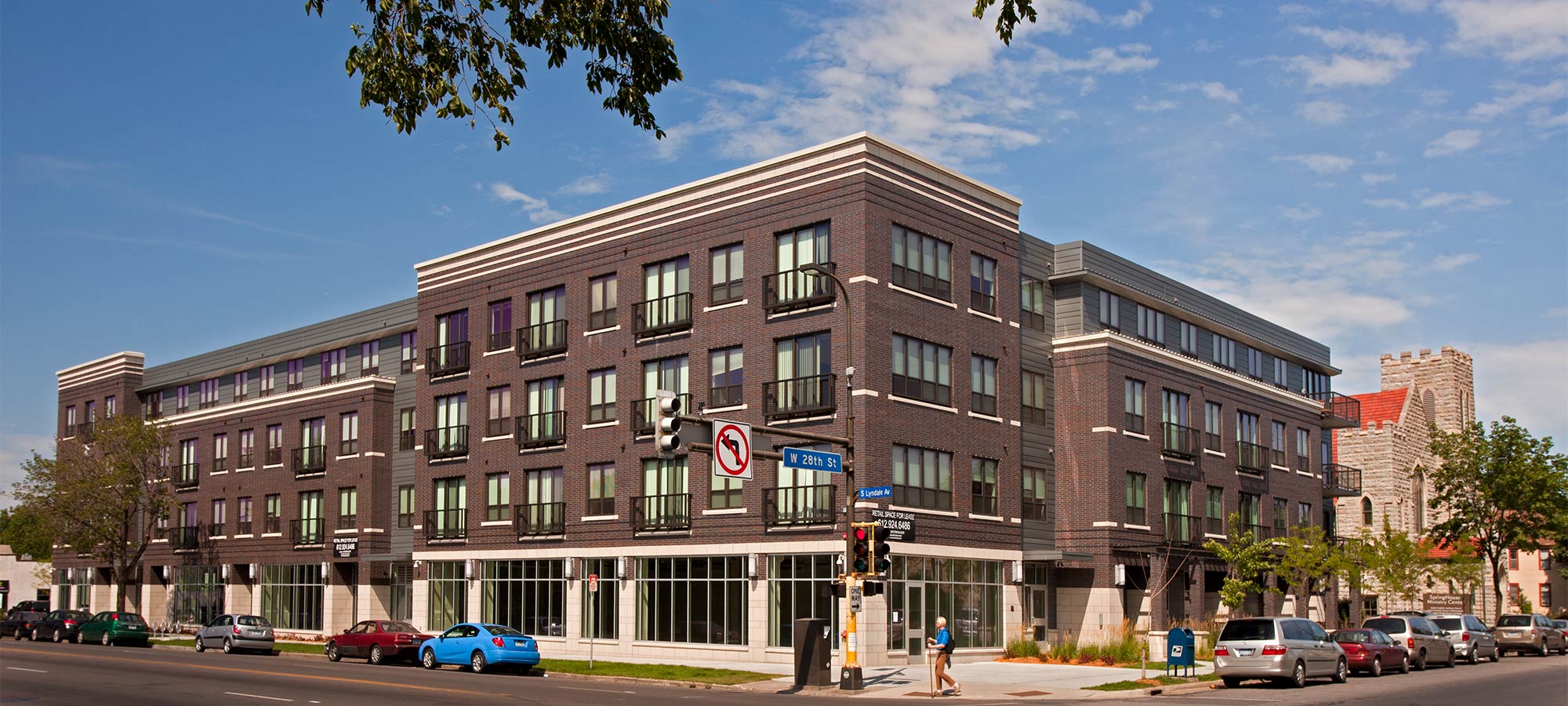 Apartment building from street view