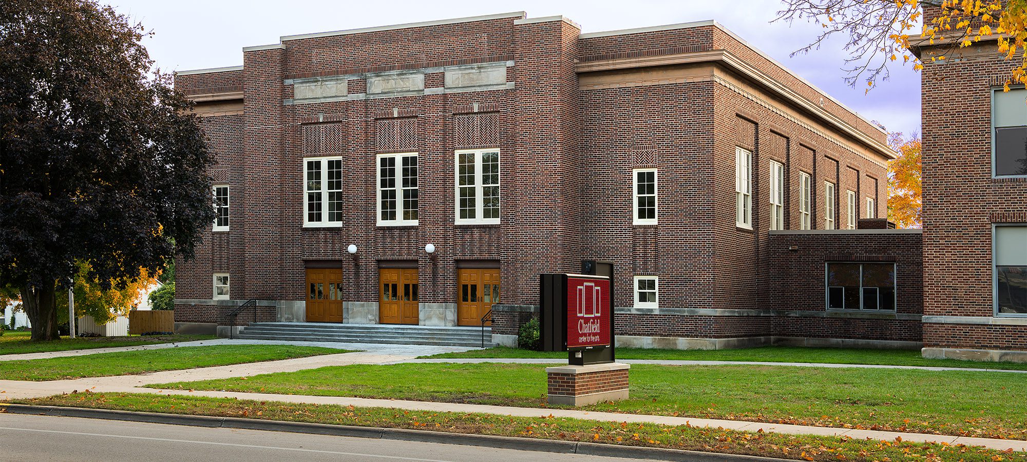Street view of Chatfield Center for the Arts