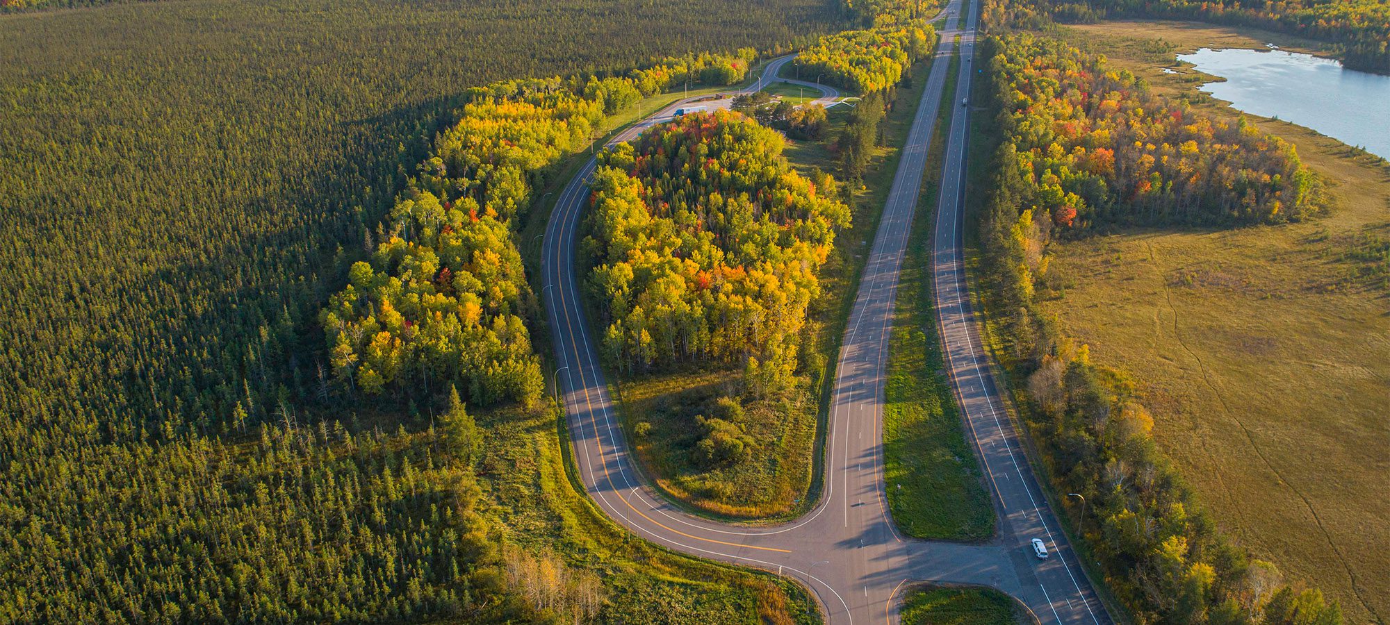 Aerial view of rest area