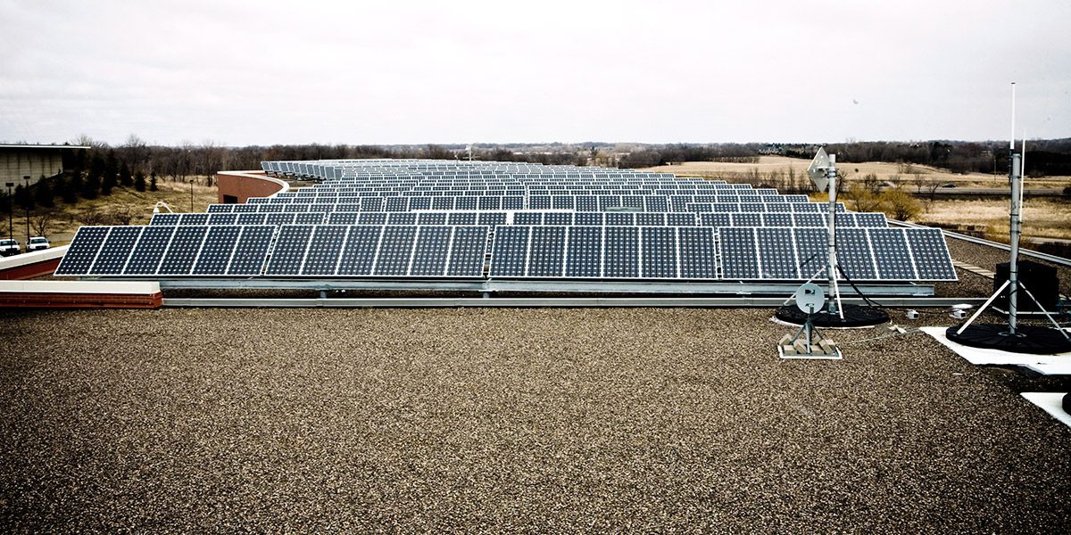 solar panels in the roof