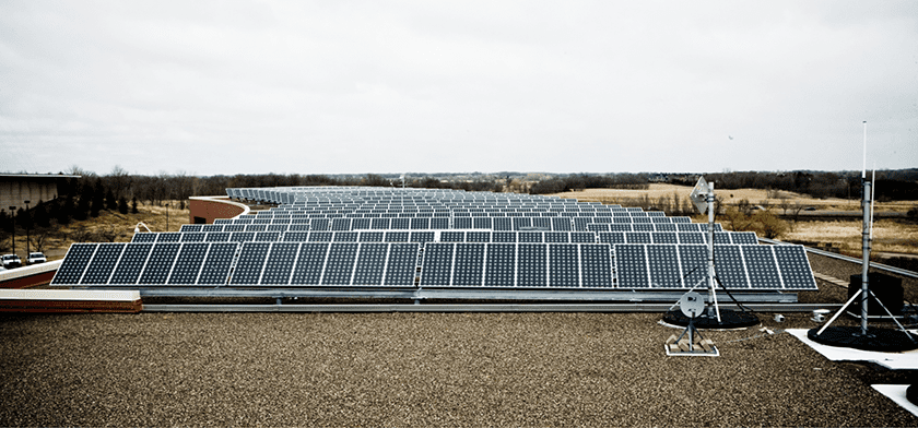 solar panels on a rooftop