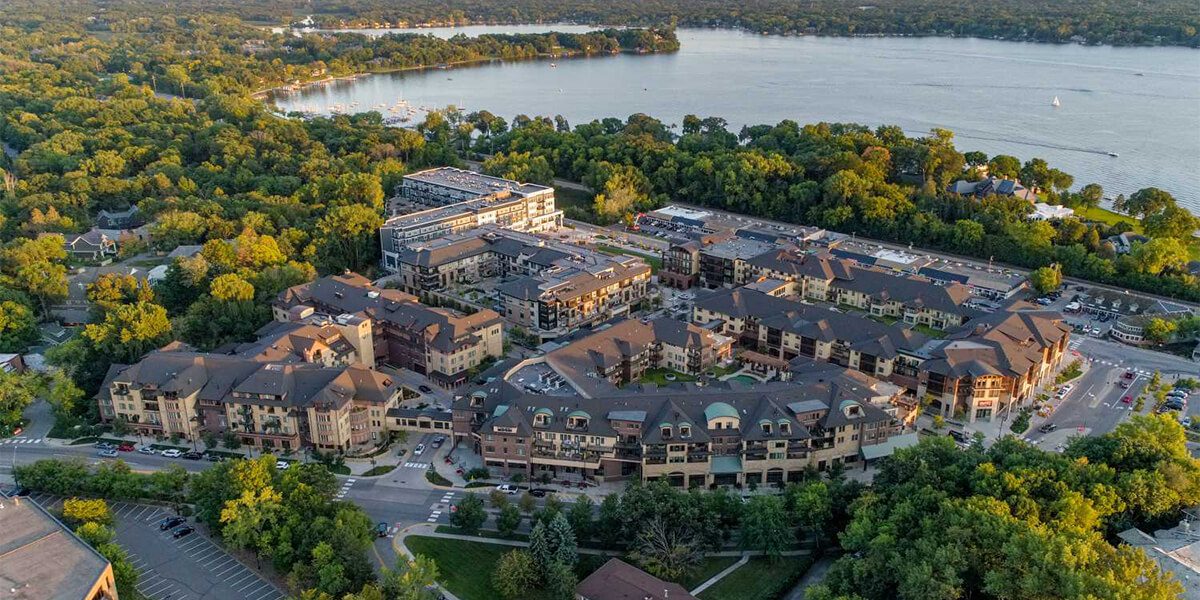 aerial view of housing complex