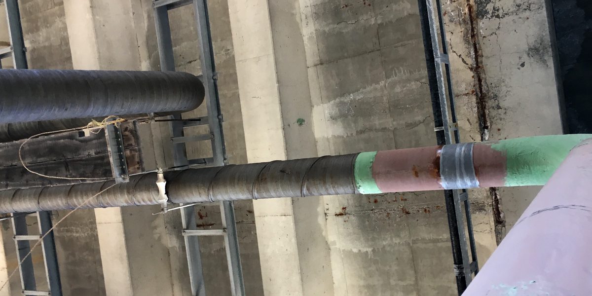 Pipes under bridge