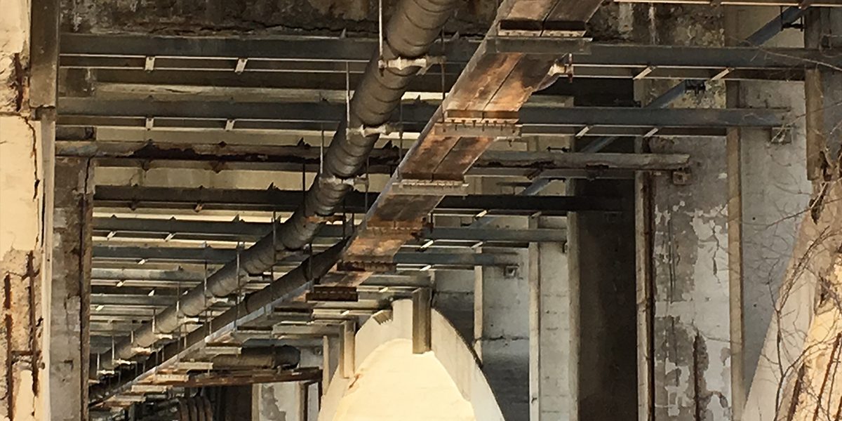 Pipes under bridge
