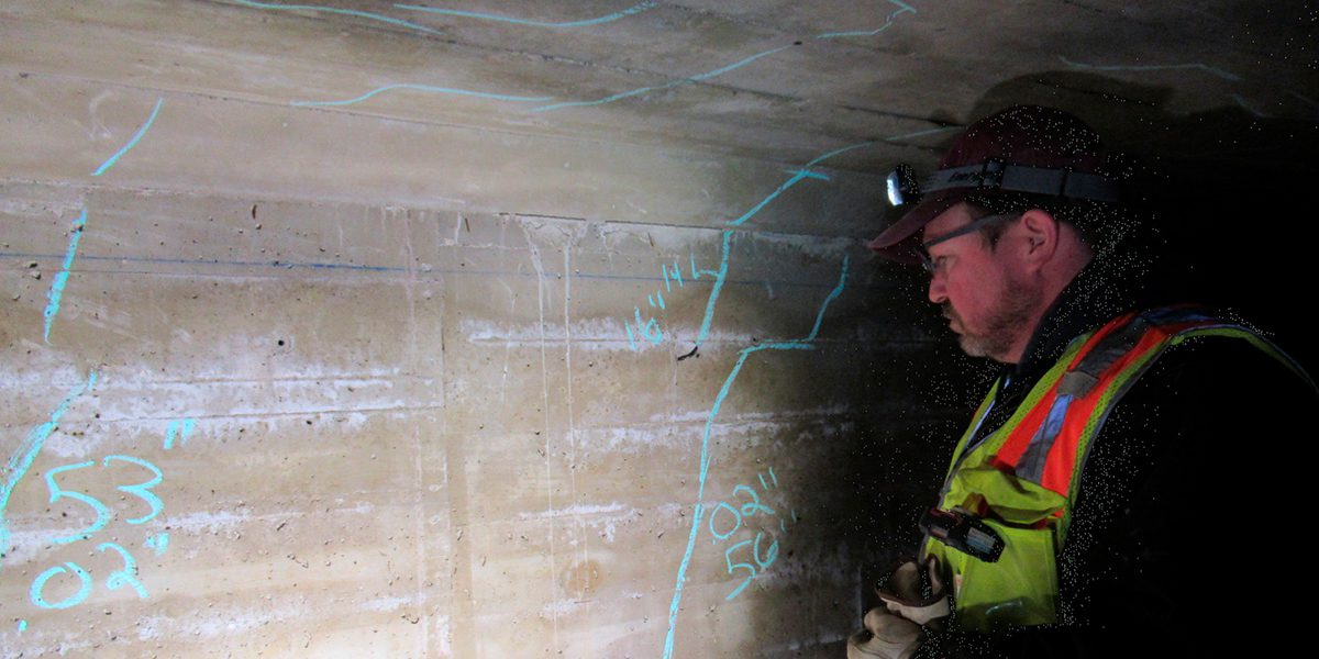 Bridge inspecting cracks