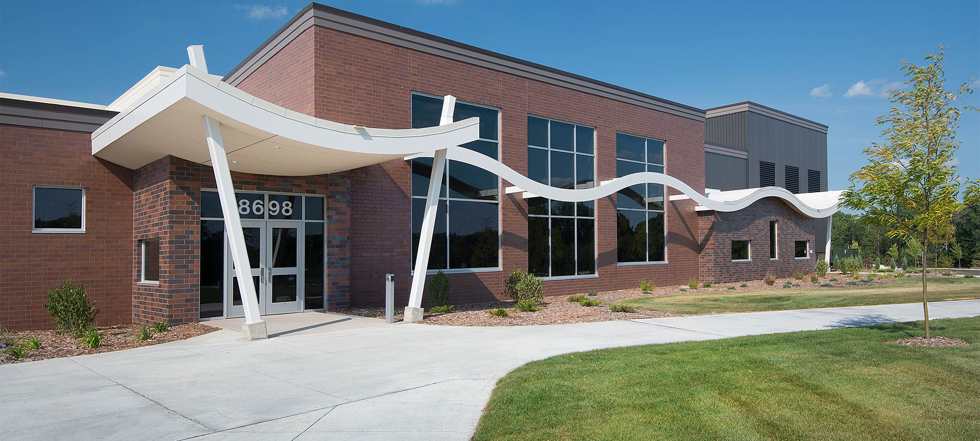 School entrance with path