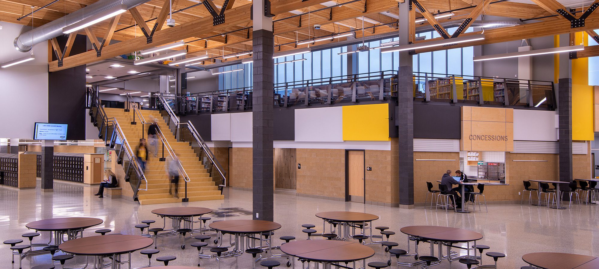 Empty school cafeteria