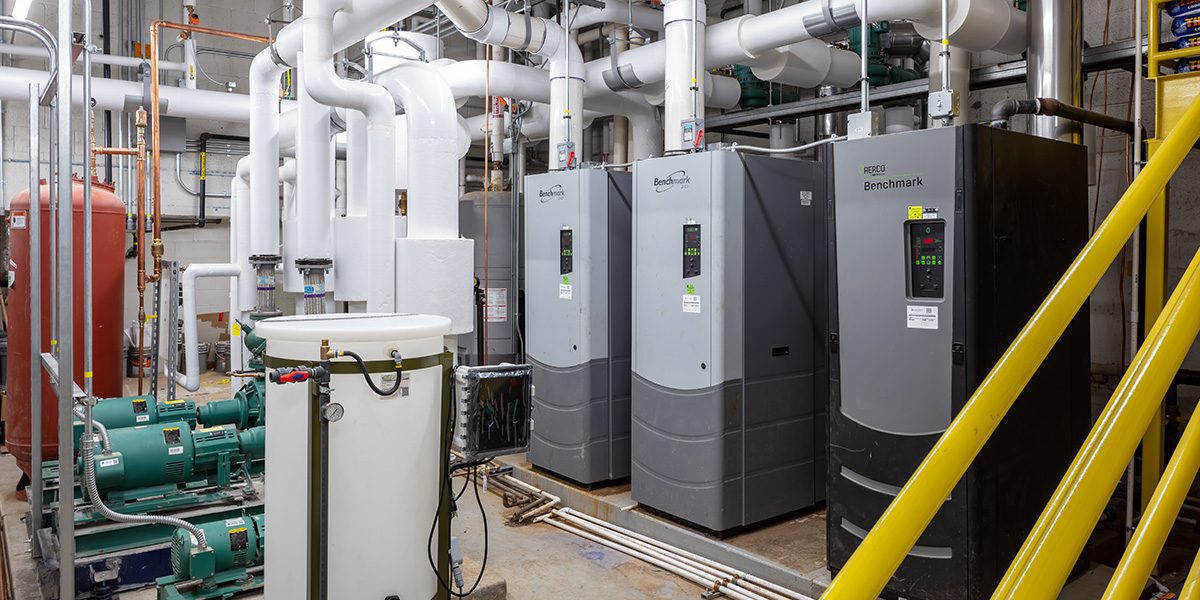 Mechanical system in boiler room
