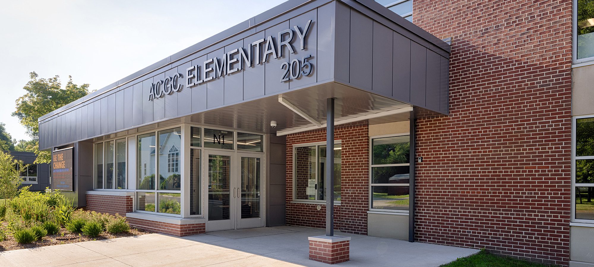 school's front entrance